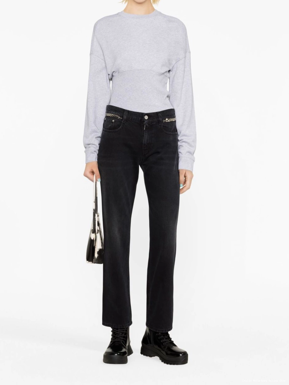 Affordable chain-embellished jeans Women slim-leg McCartney Stella Falabella 0818